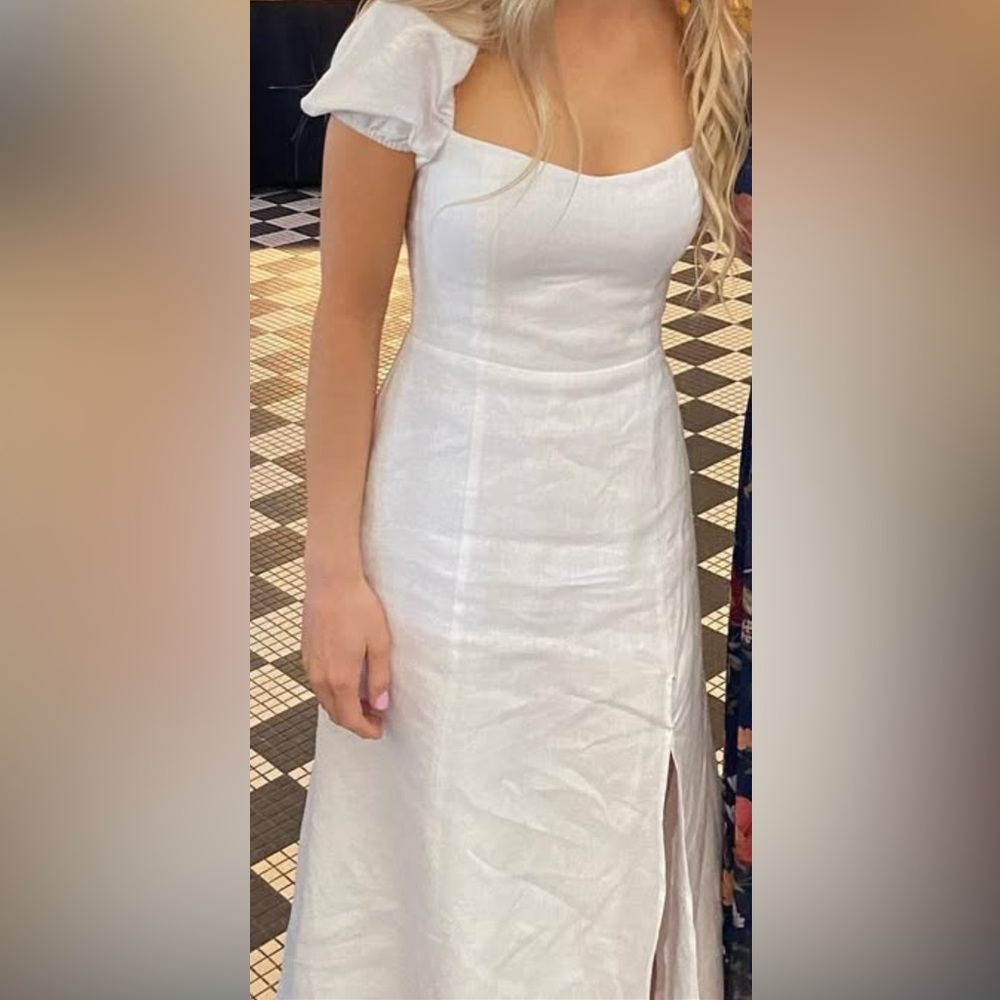 Reformation white linen dress